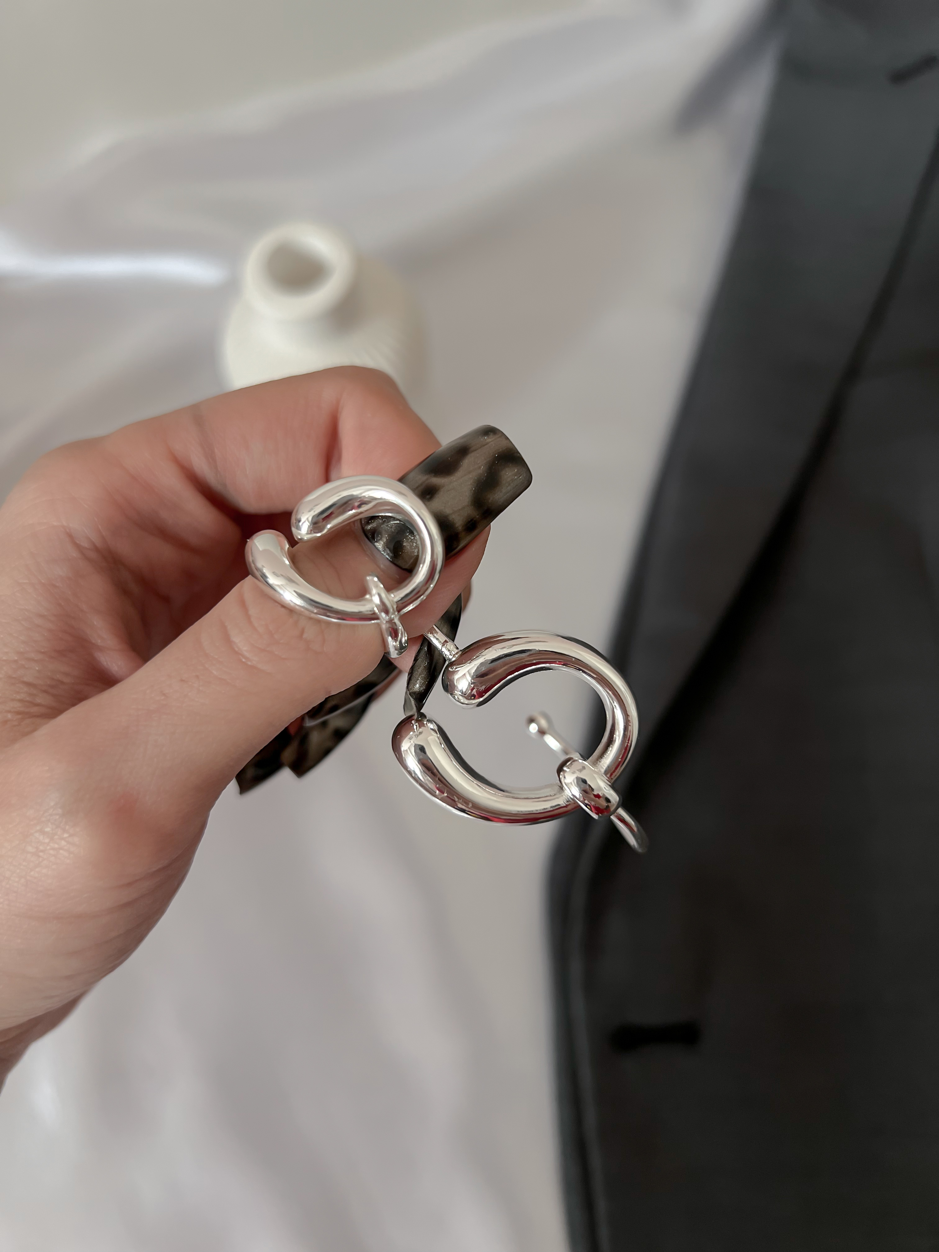 ست بنگل و انگشتر ابکاری نقره دفرمه ۰۰۶