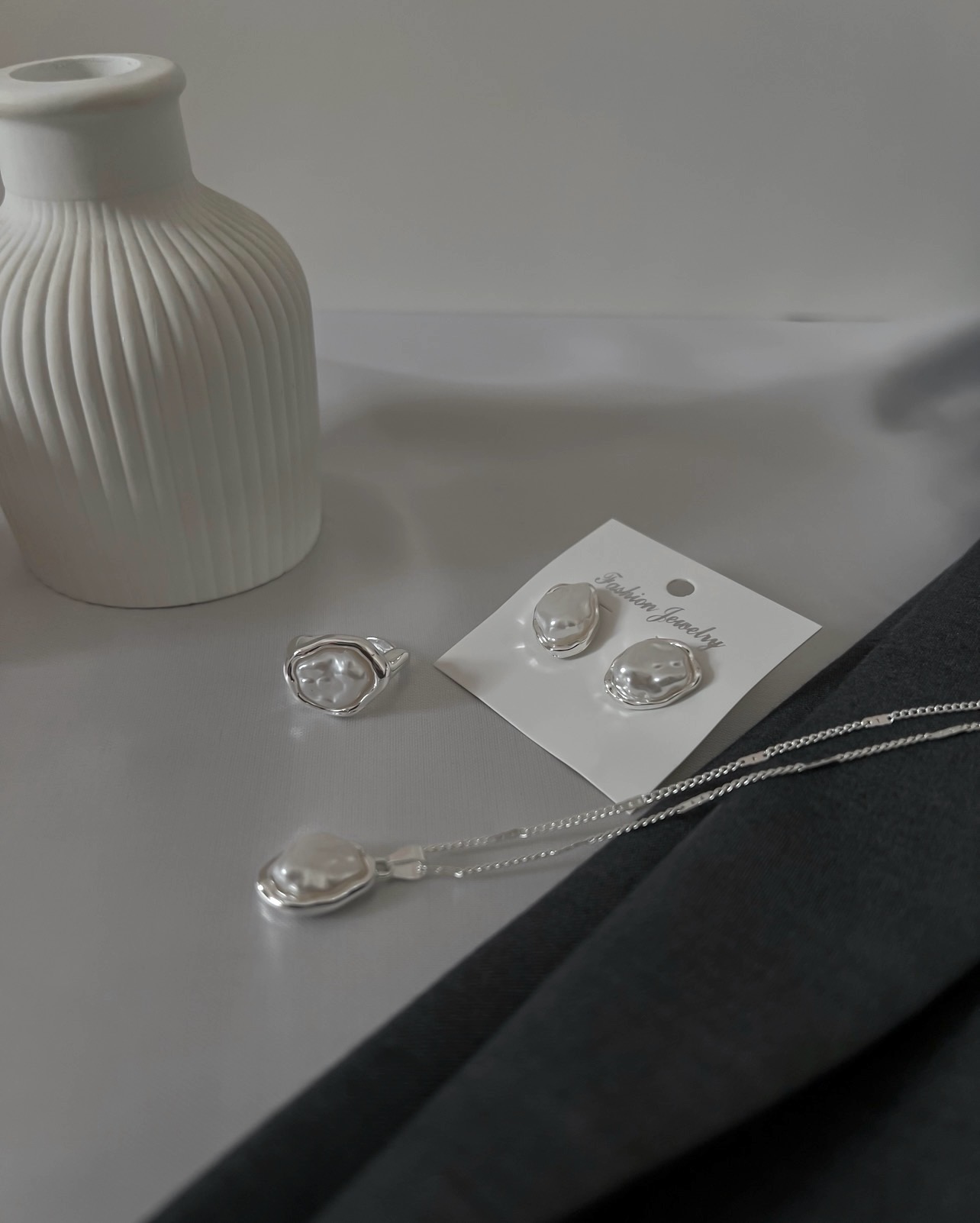 ست صدف طبیعی ابکاری نقره ۰۲۱